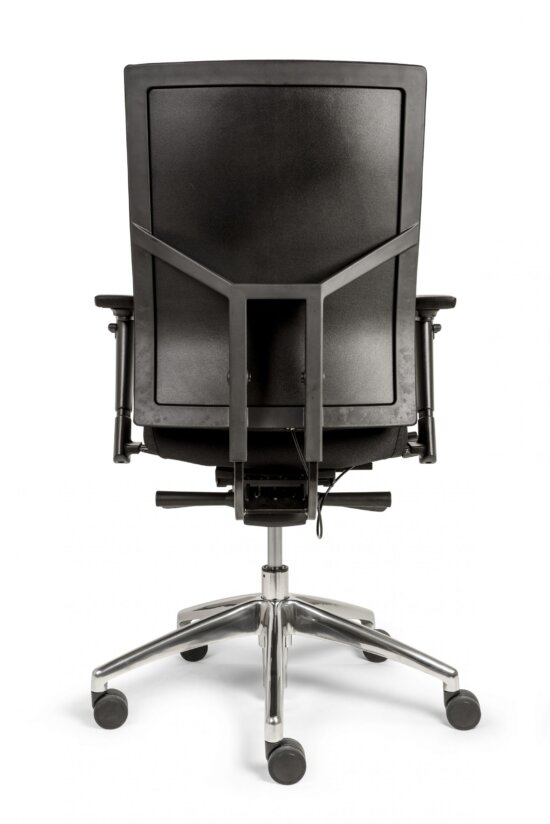 Bureaustoel Ergo 88 met volledig gestoffeerde rug en zachte comfort zitting stof zwart. Bureaustoelen MKB
