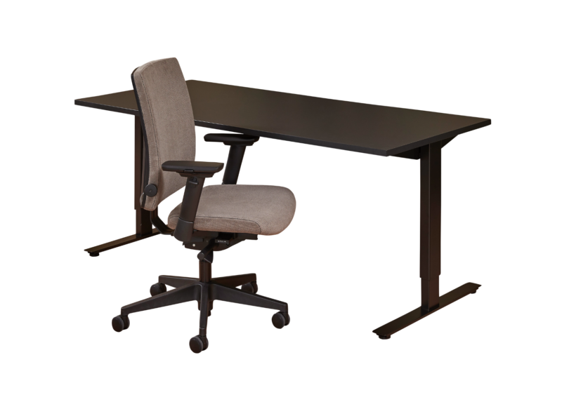 Bureau Tie Zwarte poten en Zwarte top.