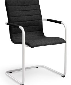 Visit 404 sledeframe vergaderstoel, wi frame, antraciet stof Bureaustoelen MKB