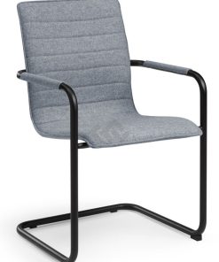 Visit 404 sledeframe vergaderstoel, zwart frame, blauwe stof Bureaustoelen MKB