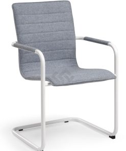 Visit 404 sledeframe vergaderstoel, wi frame, blauwe stof Bureaustoelen MKB