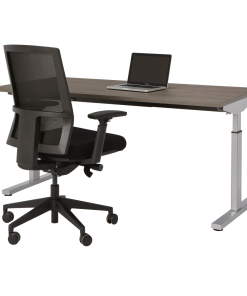 Bureau Easy Aluminium poten en logan eiken top - Bureaustoelen MKB