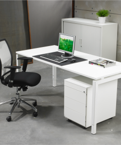 Bureau Q-Bic wit frame met witte top