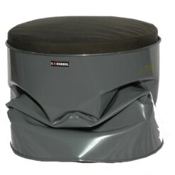 Barrel - Olie vat Geplet kleur grijs met kussen Bureaustoelen MKB