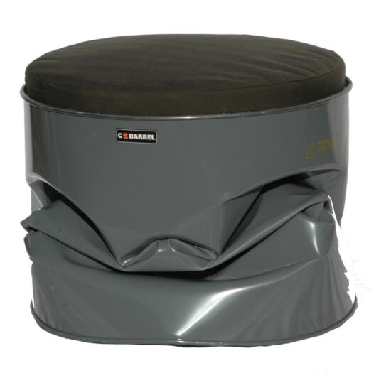 Barrel - Olie vat Geplet kleur grijs met kussen Bureaustoelen MKB