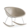 Gliss Lounge chair - Beige kunststof zitschaal op schommel frame. Bureaustoelen MKB