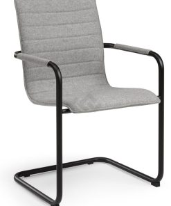 Visit 404 sledeframe vergaderstoel, ZWART frame, grijze stof Bureaustoelen MKB