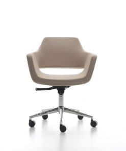 Visit Nano voorkant Verrijdbare vergaderstoel met beige stof Bureaustoelen MKB