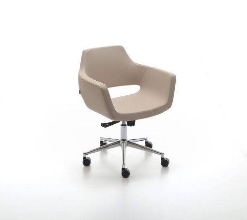 Visit Nano Verrijdbare vergaderstoel met beige stof Bureaustoelen MKB