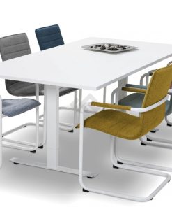 Visit 404 sledeframe vergaderstoelen met Easy vergadertafel. Bureaustoelen MKB