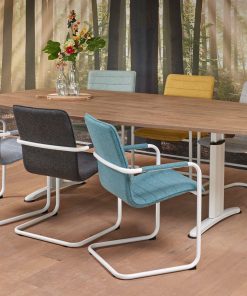 Vergadertafel Work -IT - Deens Ovaal blad 240x120/90cm Noten blad