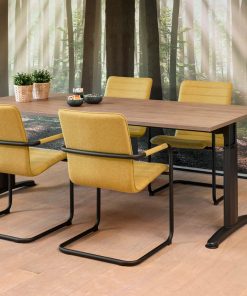 Vergadertafel Work -IT rechthoekig 180x80 cm noten blad