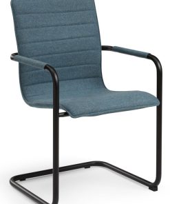 Visit 404 sledeframe vergaderstoel, zwart frame, petrol stof Bureaustoelen MKB