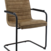 RRicky Chair slede frame vergaderstoel met zwart frame en Cognac kleur velours stof, bakkelieten armleggers. Bureaustoelen MKB