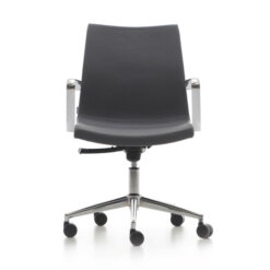 Sumo Chair met kruisvoet, hoogte verstelbaar dmv gasveer met armleggers stof grijs. Bureaustoelen MKB