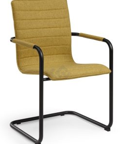 Visit 404 sledeframe vergaderstoel, zwart frame, gele stof Bureaustoelen MKB