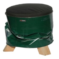 Barrel - Olie vat Geplet kleur groen met kussen Bureaustoelen MKVB