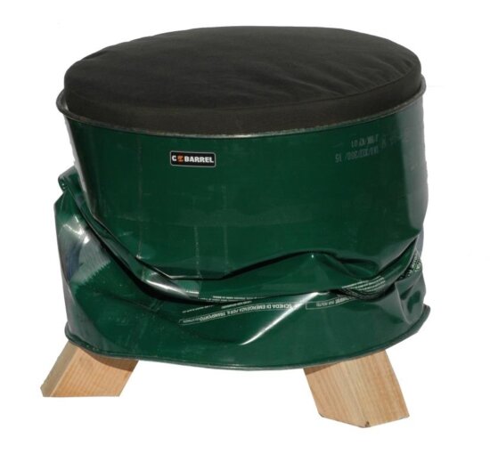 Barrel - Olie vat Geplet kleur groen met kussen Bureaustoelen MKVB