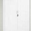 Roldeurkast 198 cm hoog, 120 cm breed met 4 legborden, kleur wit | Bureaustoelen MKB