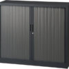 Roldeurkast 105 cm hoog zonder bovenblad en twee legborden | kleur zwart | Bureaustoelen MKB
