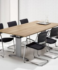 Work It vergadertafel met Logan bald en aluminium onderstel