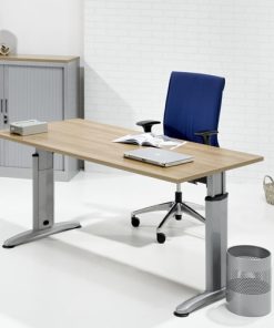 Bureau Work - Aluminium frame met Robson Eiken blad - Bureaustoelen MKB