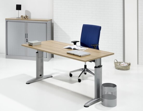 Bureau Work - Aluminium frame met Robson Eiken blad - Bureaustoelen MKB