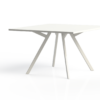 B-Table vergadertafel vierkant, met witte poten en wit blad