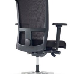 Ergo Seven NPR met aluminium kruisvoet, rug in netwave, zitting stof zwart Lucia | Bureaustoelen MKB