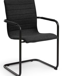 Visit 404 sledeframe vergaderstoel, zwart frame, antraciet stof Bureaustoelen MKB