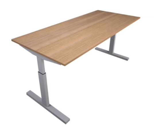 Pinta bureau met aluminium poot en eiken blad | Bureaustoelen MKB