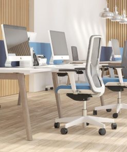 Bureau Nova Wood met wit blad en Eiken ABS rand