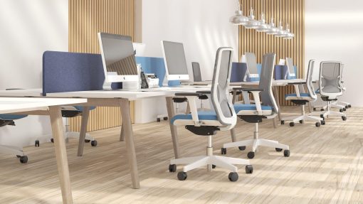 Bureau Nova Wood met wit blad en Eiken ABS rand