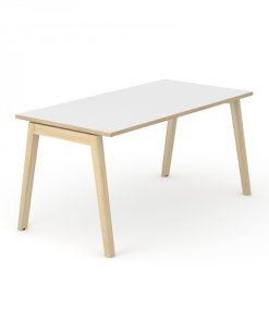 Bureau Nova Wood met wit blad en Eiken ABS rand