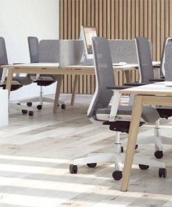 Bureau Nova Wood met wit blad en Eiken ABS rand