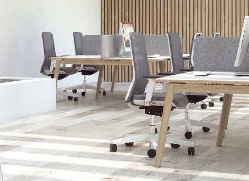 Bureau Nova Wood met wit blad en Eiken ABS rand