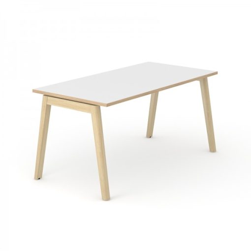 Bureau Nova Wood met wit blad en Eiken ABS rand