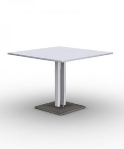 Jazz zit-sta vergadertafel 120x120 cm wit blad en wit kolom