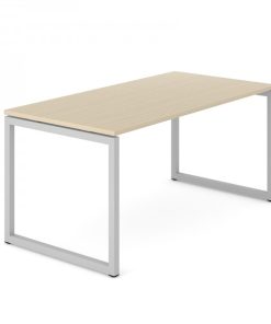Bureau NOVA 74 O-poot, wit frame en licht eiken blad | Narbutas | Bureaustoelen MKB