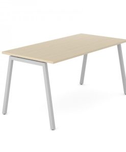 NOVA 74 O-poot, wit frame en licht eiken blad Narbutas | Bureaustoelen MKB