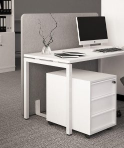 Bureau Nova 74 met wit blad en witte N-poten | Narbutas | Bureaustoelen MKB
