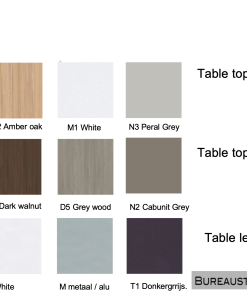 Bladkleuren en poot kleuren Bureau Nova 74| Narbutas | Bureaustoelen MKB