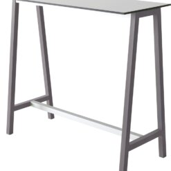Color Table 110 cm met wit blad en grijze poten - witte tussen balk
