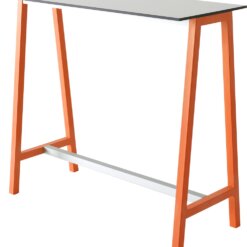 Color Table 110 cm met wit blad en oranje poten - witte tussen balk