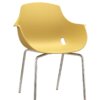 Ago Chair 4-poot chroom, Moderne-kuipstoel, stapelbaar in kleur geel. Bureaustoelen MKB