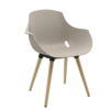 Ago chair houten poten met moderne-kuipstoel in kleur beige. Bureaustoelen MKB