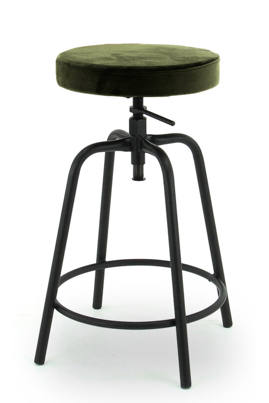 Barkruk Toon in velours bekleding kleur Olive | Bureaustoelen MKB