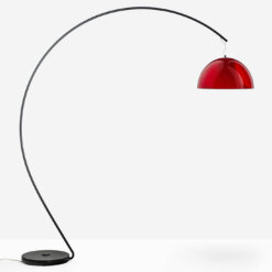 EL002 staande lamp met kunststof kap frame zwart, kap rood transparant | Bureaustoelen MKB