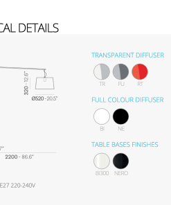 Kleur mogelijkheden Lamp EL001T B