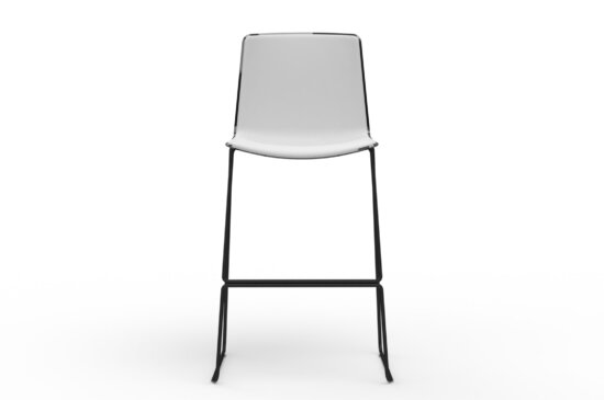 Tweet High, slanke barstoel met sledeframe en tweekleurige zitschaal. Bureaustoelen MKB